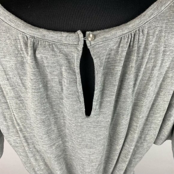 Ann Taylor LOFT S Gray Keyhole Tie Back Top Soft Tencel Lyocell Blend - Picture 8 of 11